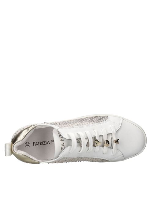 Sneakers in pelle e tessuto PATRIZIA PEPE | PPJ308 VIT.BIANCO-PLATINO